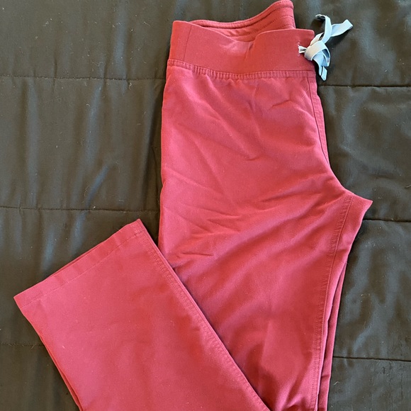 Figs Livingston Basic Scrub Pants in Burgundy - Picture 3 of 6
